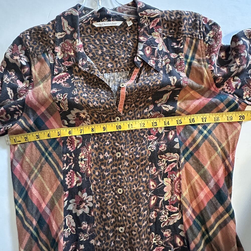 Soft Surroundings Icon Patchwork Button Top Women… - image 7